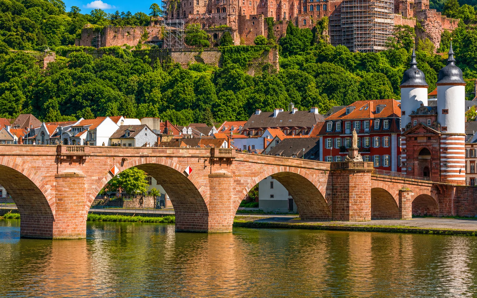 Heidelberg Altstadt and the Neckar seen from the Alte Brücke